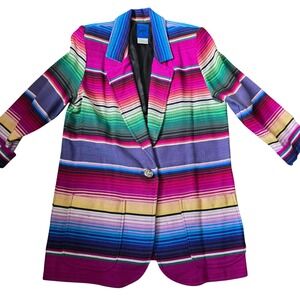 VINTAGE 90's Roper Womens Blanket Blazer Jacket Button Front Pockets Medium